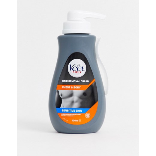 Veet for Men Body and Chest Hair Removal Cream – Krem do depilacji dla mężczyzn 400 ml-Bezbarwny