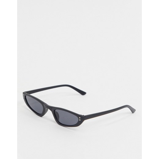 AJ Morgan – Czarne prostokątne okulary przeciwsłoneczne z cienkimi oprawkami-Czarny