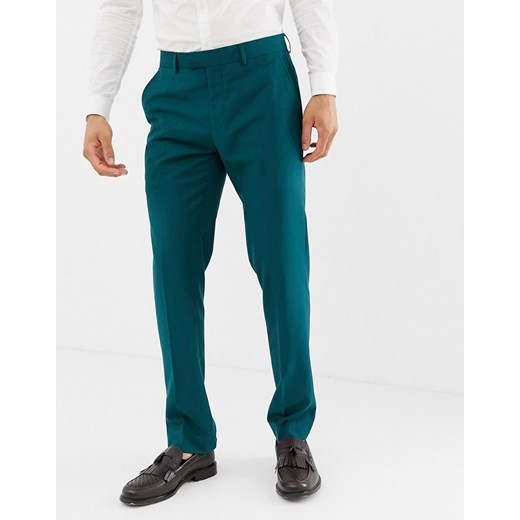 Farah – Henderson – Morskie dopasowane spodnie garniturowe-Zielony
