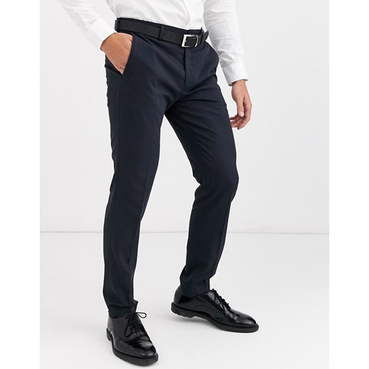 Jack & Jones Premium – Granatowe spodnie garniturowe ze stretchem o bardzo dopasowanym kroju-Granatowy