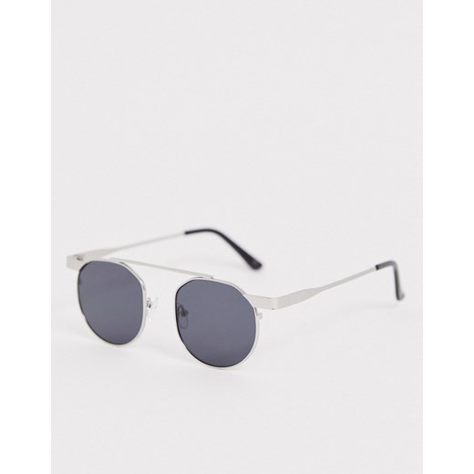 Jeepers Peepers – Srebrne okrągłe okulary przeciwsłoneczne-Srebrny