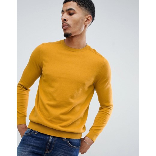 New Look – Musztardowy sweter z okrągłym dekoltem-Żółty