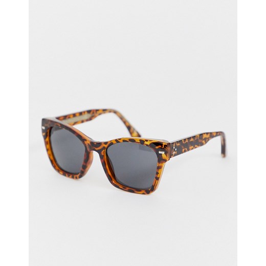 Spitfire – coco – Okulary przeciwsłoneczne w kwadratowych, szylkretowych oprawkach-Brązowy