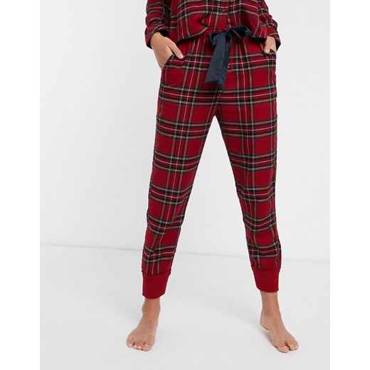 Abercrombie & Fitch – Flanelowe spodnie od piżamy-Czerwony