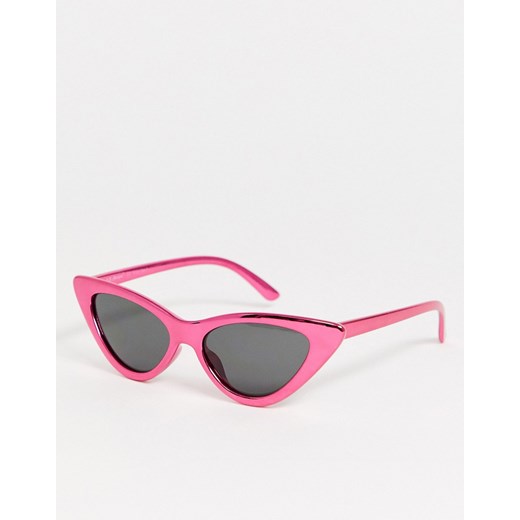 AJ Morgan – Różowe okulary przeciwsłoneczne typu kocie oczy o metalicznym połysku-Różowy