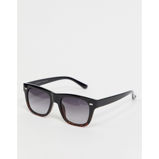 AJ Morgan – Szylkretowo-czarne kwadratowe okulary przeciwsłoneczne-Czarny