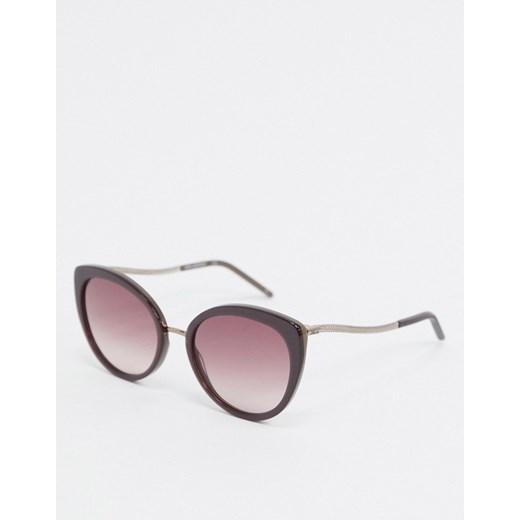Karl Lagerfeld – Ikonic – Szarobrązowe okrągłe okulary-Brązowy