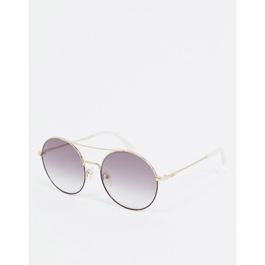 Karl Lagerfeld – Kreative – Okrągłe okulary przeciwsłoneczne w kolorze złotym