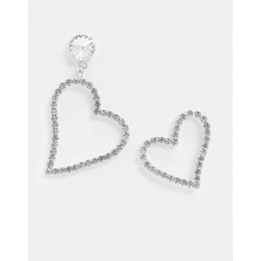 Krystal London – Asymetryczne kolczyki w kształcie serca z kryształkami Swarovski-Wyczyść