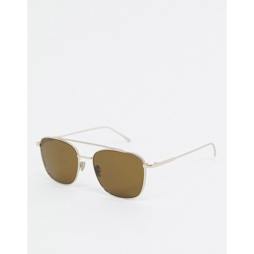 Lacoste – Casual Elegance – Złote okulary przeciwsłoneczne typu aviator-Złoty