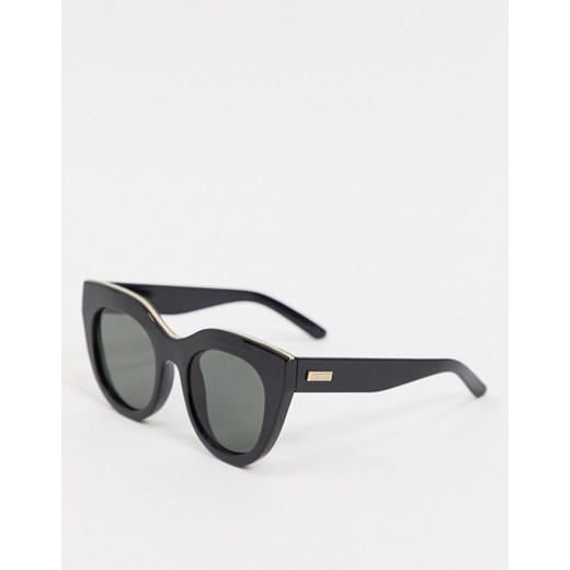Le Specs – Okulary przeciwsłoneczne oversize typu kocie oko w czarnych oprawkach