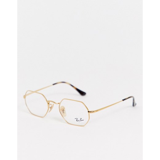 Ray-Ban – 0RX6456 – Okulary sześciokątne ze szkłami typu demo lens-Złoty