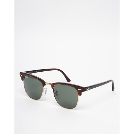 Ray-Ban – Clubmaster – Brązowe okulary przeciwsłoneczne 0RB3016-Brązowy
