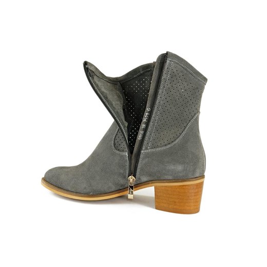 Botki Bioeco By Arka skórzane na zamek eleganckie bez wzorów