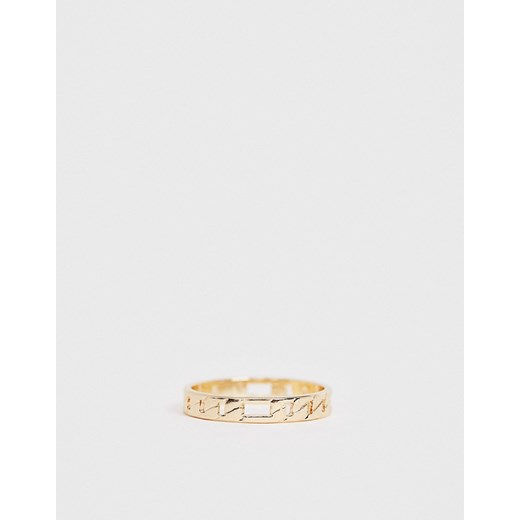 ASOS DESIGN – Pierścionek na kciuk z wzorem grubego łańcuszka w kolorze złota-Złoty