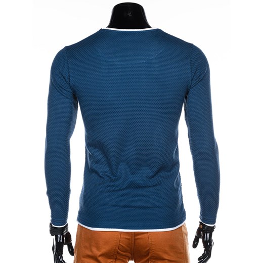 Niebieski sweter męski Edoti.com casual gładki 