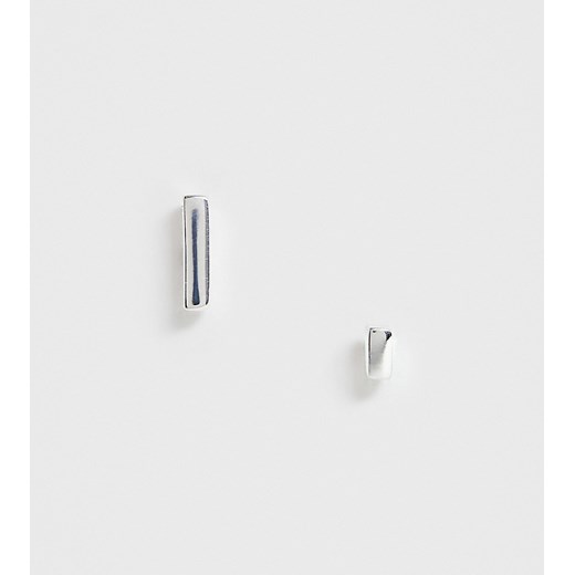 Kolczyki-pręciki na sztyft z czystego srebra od ASOS DESIGN o różnym kształcie-Srebrny
