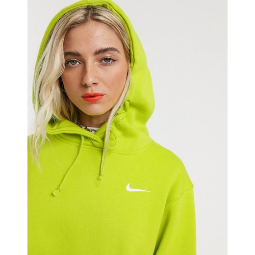 Nike – Zielona bluza z kapturem z małym logo Swoosh-Zielony