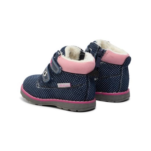 Buty zimowe dziecięce Nelli Blu w abstrakcyjnym wzorze na rzepy 