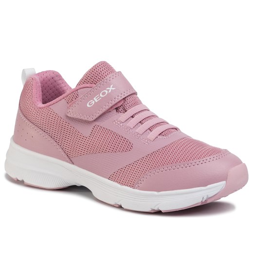 Buty sportowe dziecięce różowe bez wzorów na rzepy 