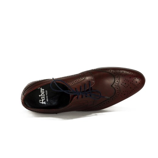 Faber buty eleganckie męskie brązowe sznurowane skórzane 