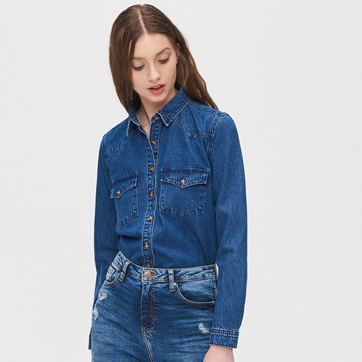 Koszula damska niebieska Cropp z jeansu 