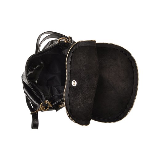 Skórzana torebka "Bao" w kolorze czarnym - 31 x 24 x 6 cm Florence Bags  OneSize Limango Polska wyprzedaż 