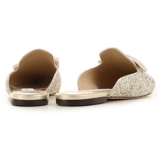 Klapki damskie Jimmy Choo bez zapięcia skórzane