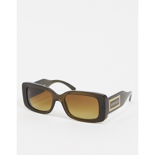 Versace 0VE4377 — Kwadratowe okulary przeciwsłoneczne-Czarny