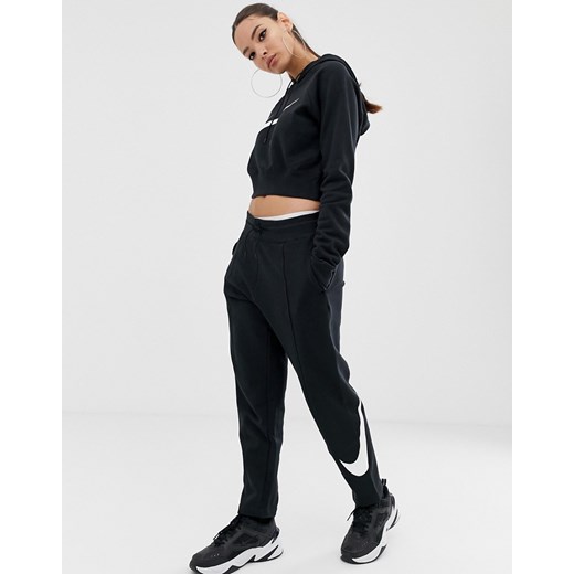Nike – Czarne joggersy ze swooshem w stylu oversize-Czarny