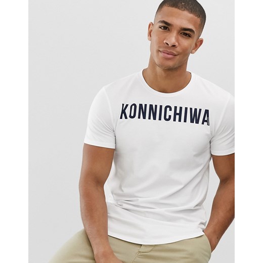 Tom Tailor – T-shirt z nadrukiem Konnichiwa-Biały Tom Tailor  M Asos Poland