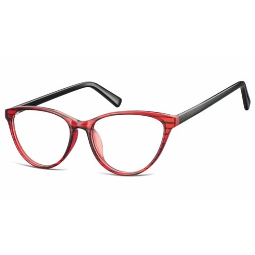 Oprawki korekcyjne okulary  Kocie Oczy zerówki Sunoptic CP127A czerwono-czarne    Stylion