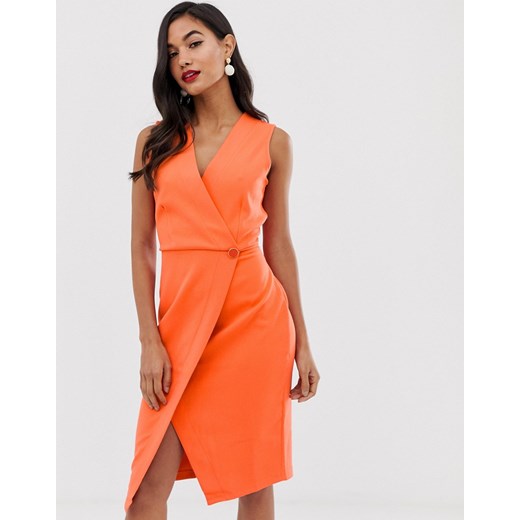 Closet – Kopertowa sukienka ołówkowa-Pomarańczowy  Closet London 40 promocja Asos Poland 