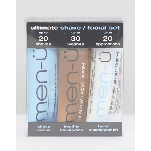 men-u – Ultimate Shave / Facial Set – Zestaw kosmetyków do golenia 3 × 15 ml-Brak koloru Men-Ü  No Size Asos Poland