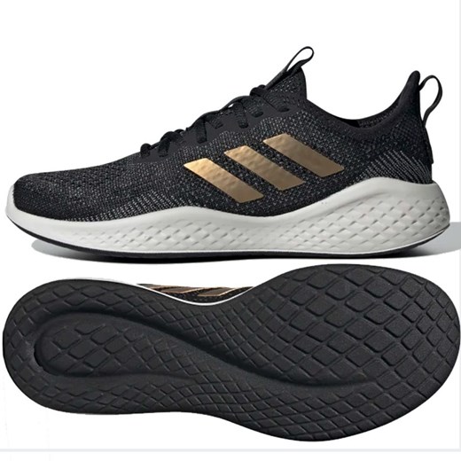 Adidas buty sportowe damskie czarne na płaskiej podeszwie wiązane bez wzorów 