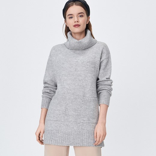 Sweter damski Sinsay szary z golfem