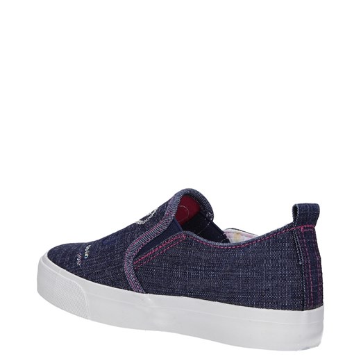 Granatowe trampki slip on z gumką cekiny Casu A6713