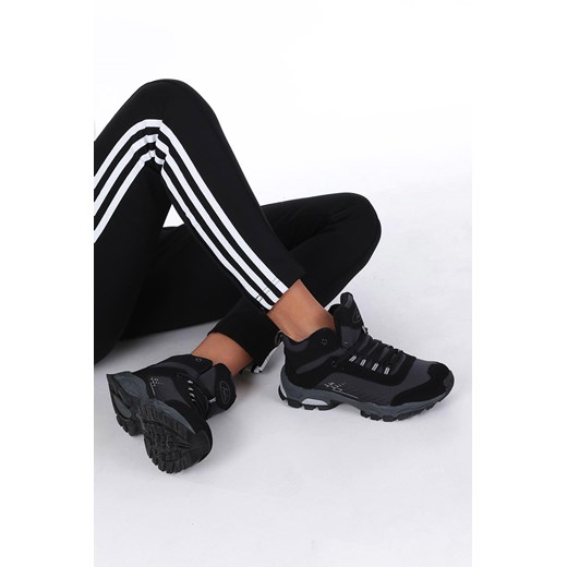 Casu buty trekkingowe damskie gładkie czarne 