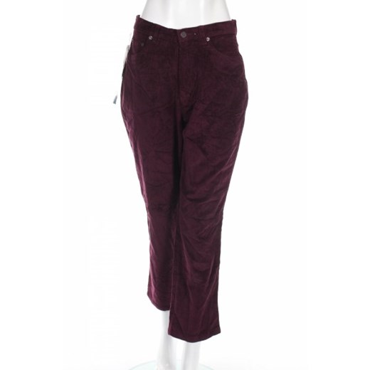 Spodnie damskie Bill Blass sztruksowe fioletowe bez wzorów 