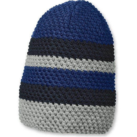 Dzianinowa czapka w kolorze szaro-niebieskim