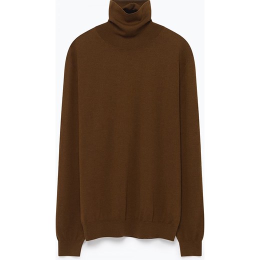 Wełniany sweter w kolorze brązowym