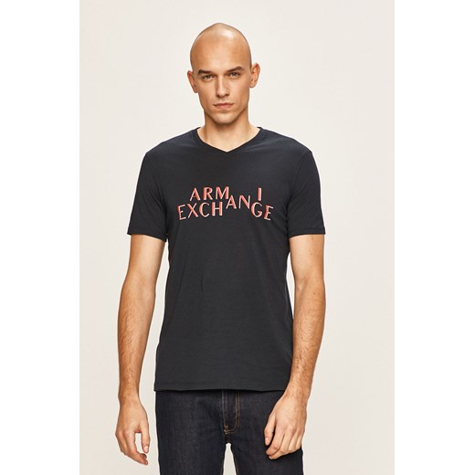 T-shirt męski Armani Exchange z krótkim rękawem na wiosnę 