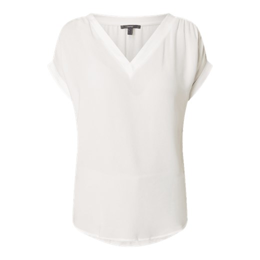 Esprit bluzka damska z krótkim rękawem biała z wiskozy na wiosnę 