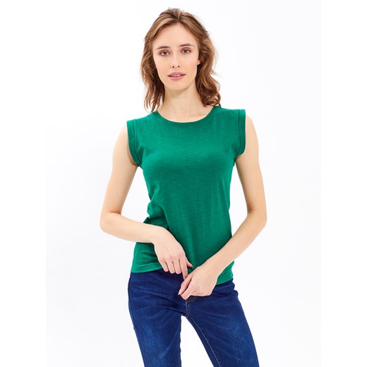 Gate bluzka damska zielona z krótkim rękawem 