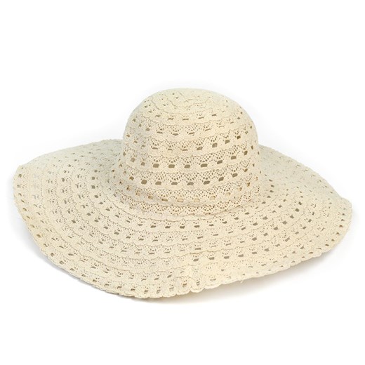Koronkowy kapelusz na lato szaleo bezowy kapelusz