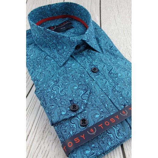 Koszula męska Tosy w abstrakcyjnym wzorze z tkaniny 