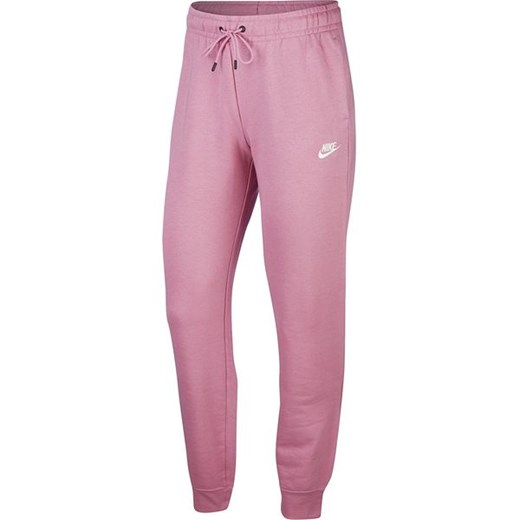 Różowe spodnie damskie Nike bez wzorów 