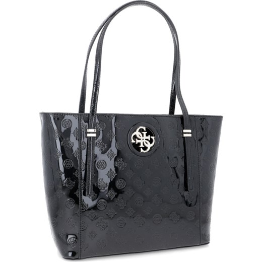 Guess shopper bag z breloczkiem czarna mieszcząca a4 na ramię elegancka 