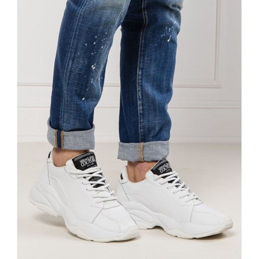 Buty sportowe męskie Versace Jeans skórzane wiosenne wiązane 