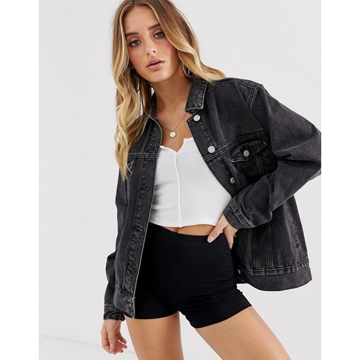 Missguided –Czarna kurtka jeansowa o kroju oversize-Czarny Missguided 36 Asos Poland